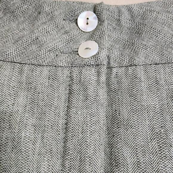 MADELEINE Linen Herringbone High Waist Wide-Leg Pants Size 12 - Picture 5 of 12